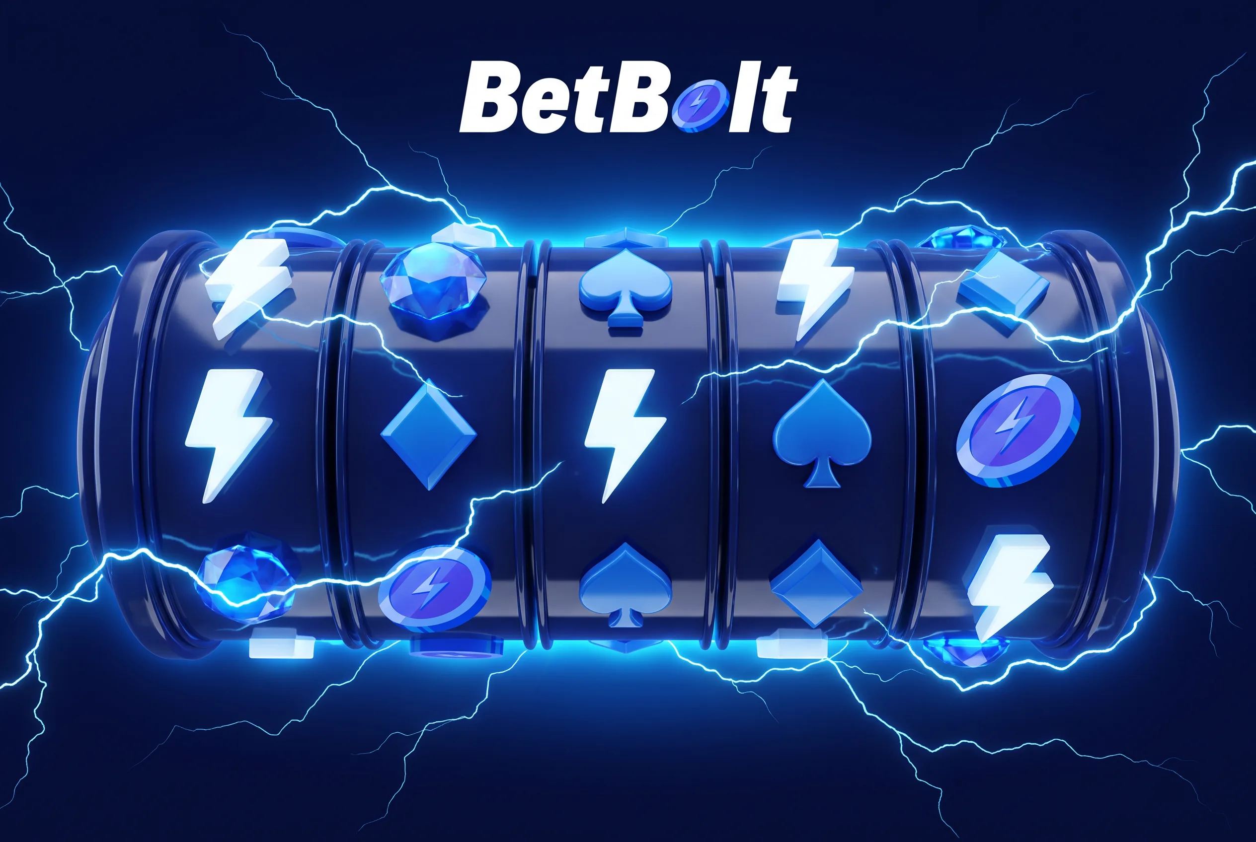 BetBolt slot games with blue casino chips and lightning